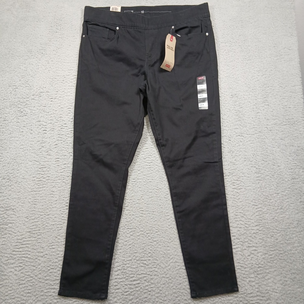 Levi's Women's 16W Black Pull-On Jegging Pants Stretch Mid Rise Skinny NWT